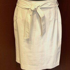Vintage Lafayette 148 New York White Leather Skirt 4